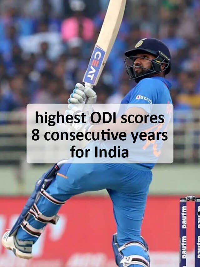 Rohit Sharma highest ODI score for 8 consecutive years for India